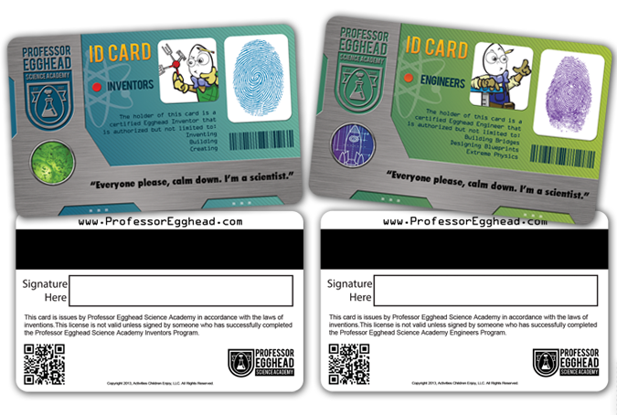 Professor Egghead ID Cards